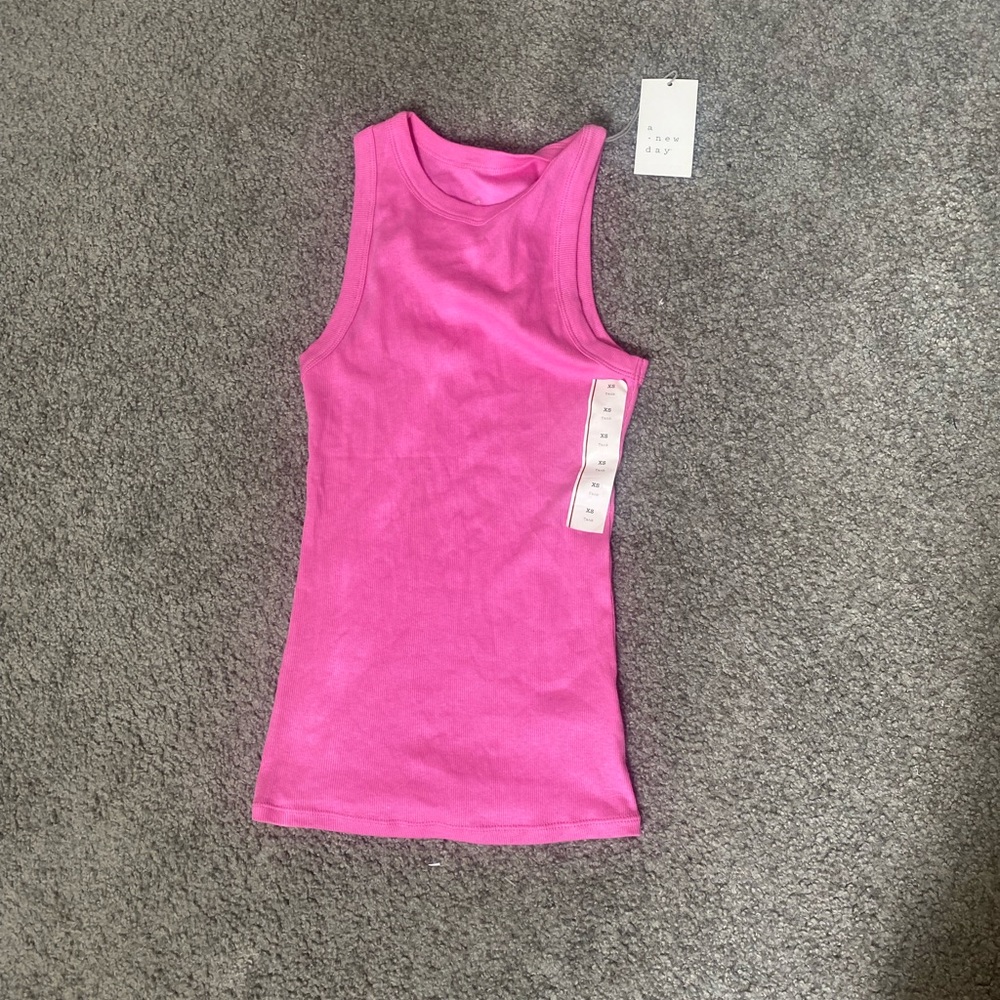 Hot Pink High Neck Tank Top